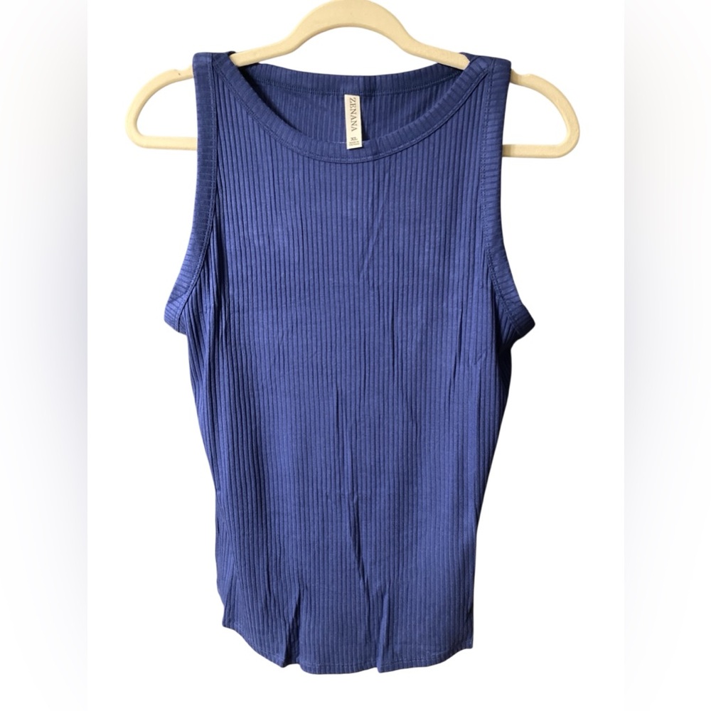 Zenana Royal Blue Ribbed Tank Top NWT shirt